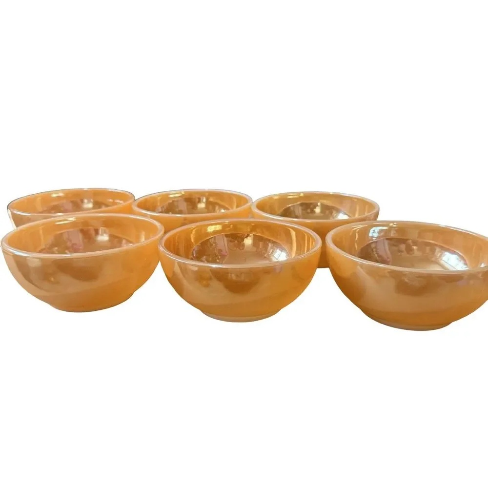 anchor hocking fire king peach lustre small bowls set‎ of 6